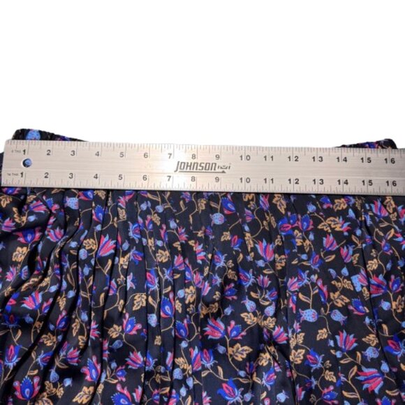 Banana Republic Factory Floral Print Pleated Flex Waist Lined Midi Skirt (SZ L) - Picture 10 of 11